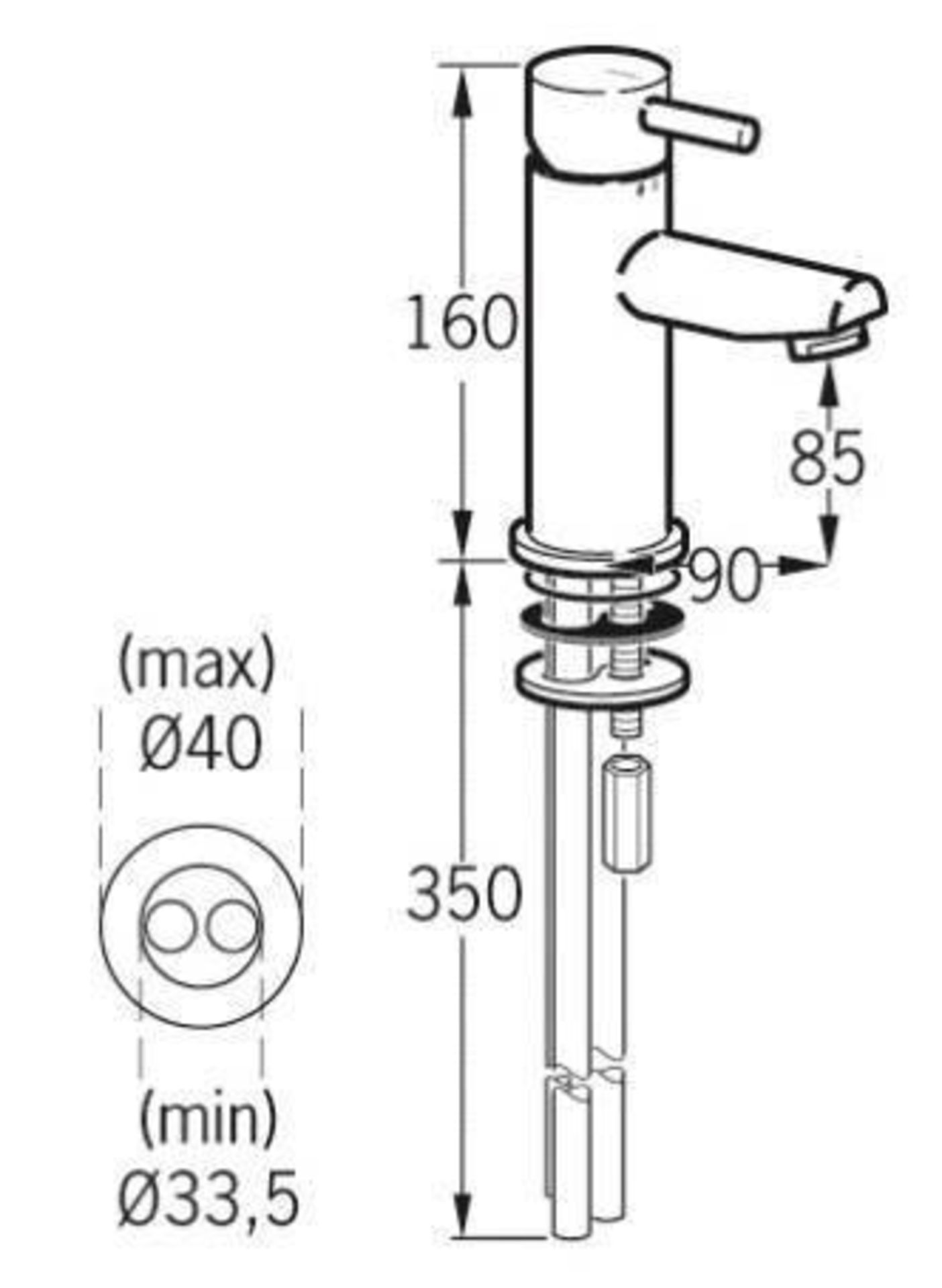 1 x Ideal Standard JADO "Geometry" Single Lever Deck-Mounted Basin Mixer Without Waste Set (F1271AA) - Bild 2 aus 8