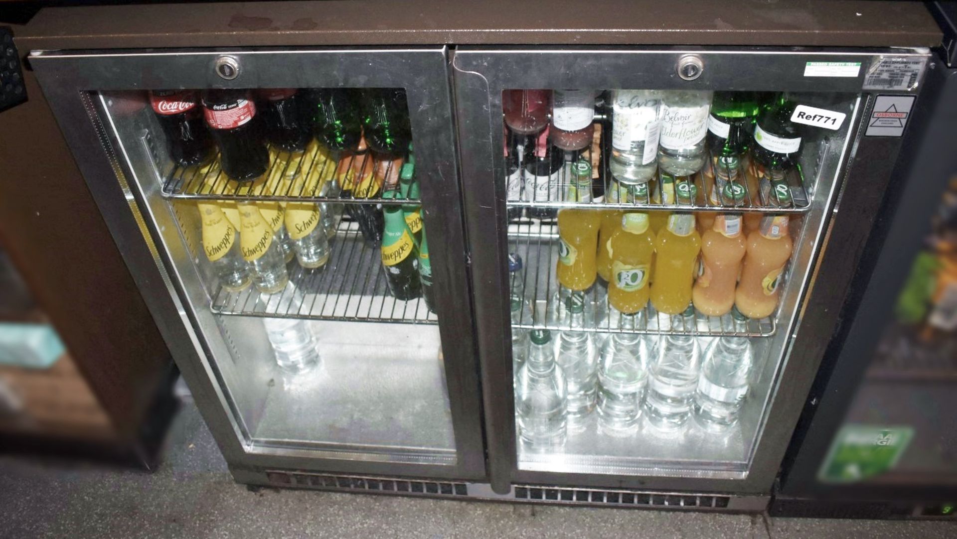 1 x Two Door Osborne Backbar Bottle Fridge - Ref C771 - CL461 - Location: Altrincham WA14Please note - Image 3 of 3