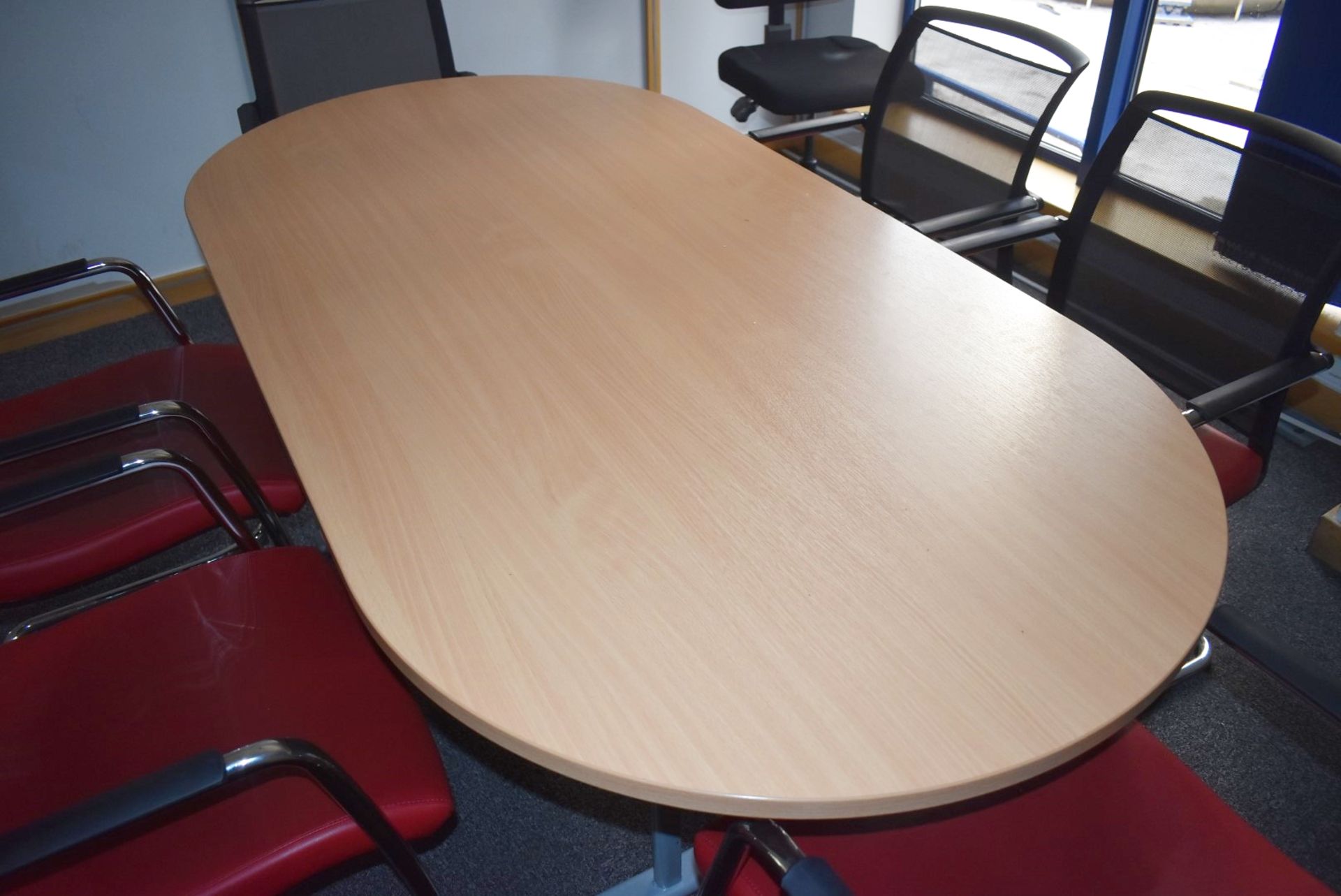 1 x Boardroom Meeting Table With 6 x Eternity Cantilever Stacking Office Chairs - CL529 - - Image 8 of 13