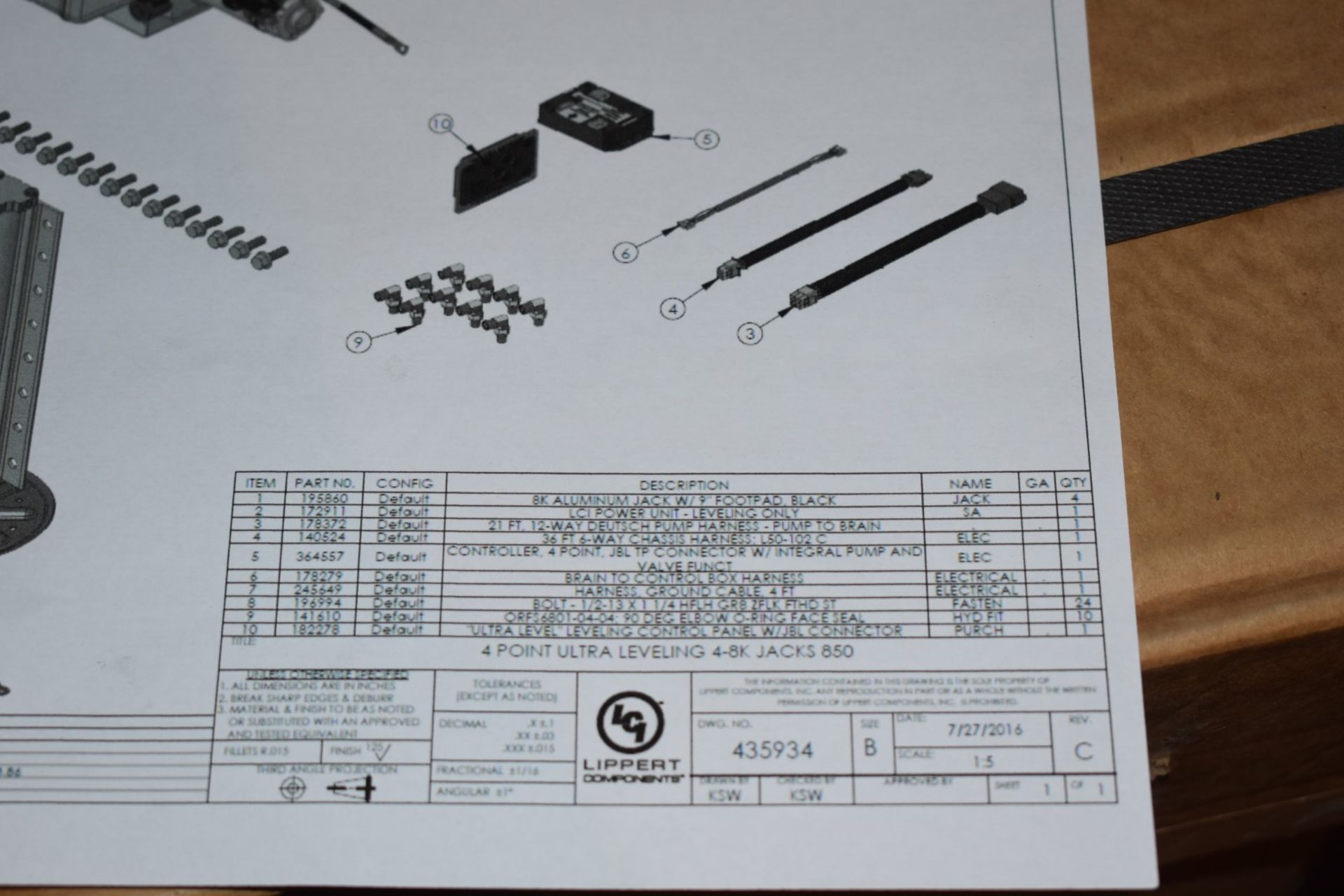 1 x Lippert 4 Point Ultra 4-8K Leveling Jack - Hydraulic Leveling System For Caravans, Trailers or - Image 5 of 13