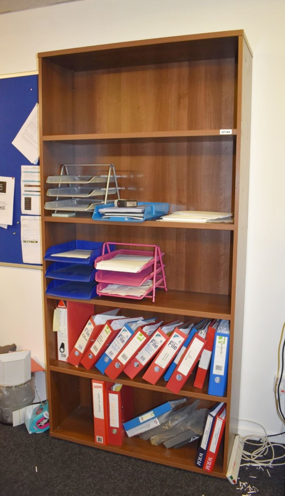 1 x Sturdy Office Bookcase With a Walnut Finish - Ideal For Storing Stationary and Files