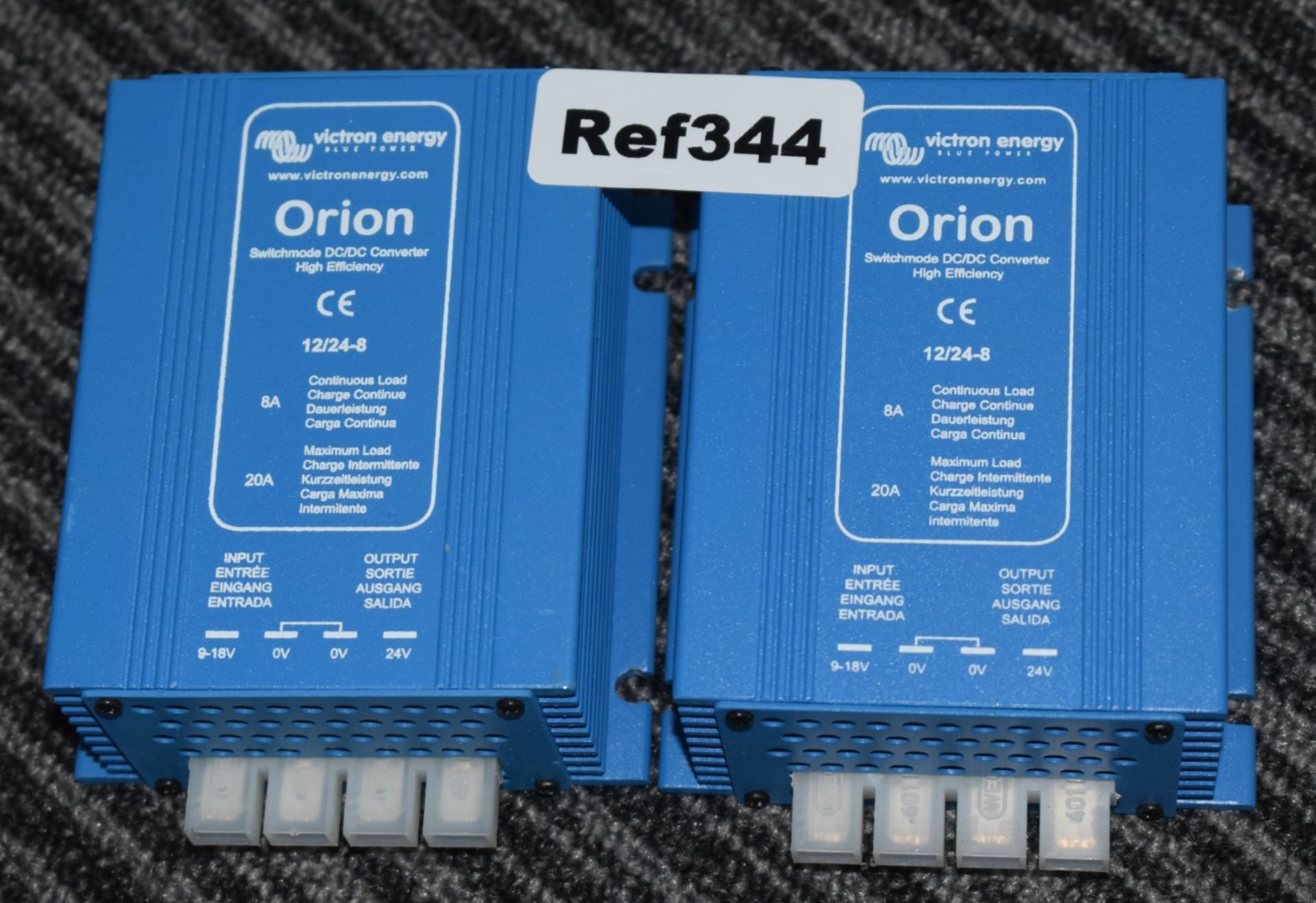 2 x Victron Energy Orion Switchmode DC/DC High Efficiency Condverters 12/24-8 - Model ORI122408020 -