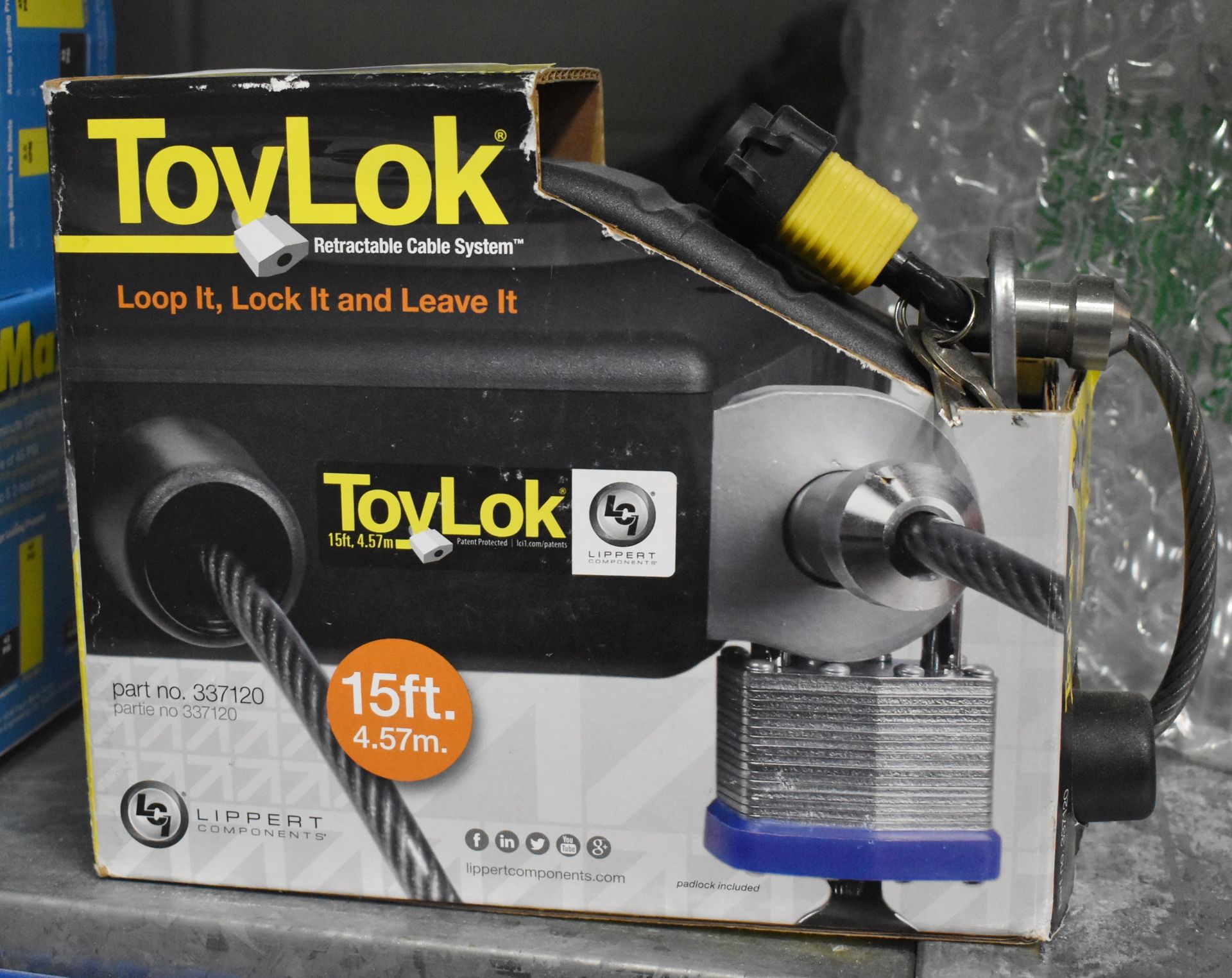 1 x Lippert Toylok 15' Retractable Cable System Lock - Latest Model - Anti Theft Device For - Image 2 of 2