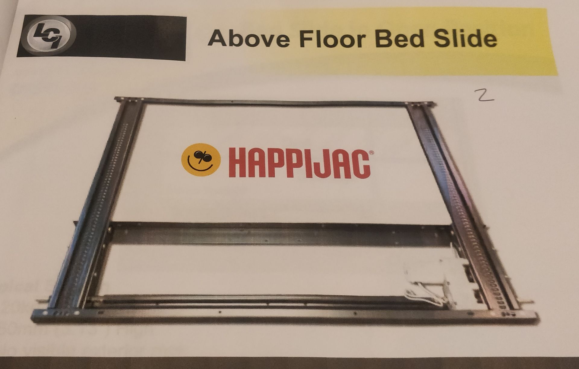 1 x Happijac Above Floor Bedslide - Size 1250x940mm - Unused - CL501 - Location: Warrington WA5