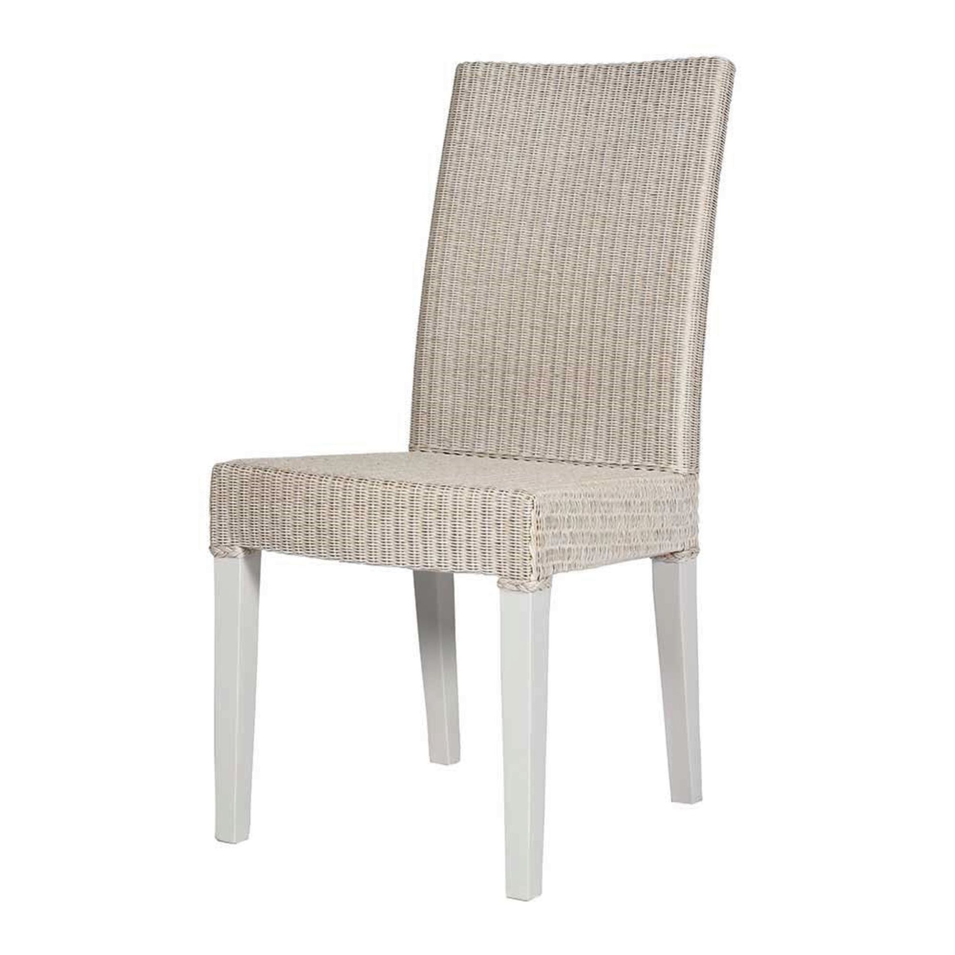 4 x Lina Two Tone Lloyd Loom Woven Dining Chairs - Contemporary Dining Chair Set - RRP £792! - Image 3 of 7