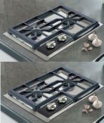 2 x Wolf Integrated Gas 15" Cook Top Twin Burners - Model CT15/S - Stainless Steel Finish - 15 x