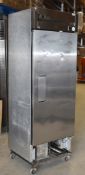 1 x True T-19FZ Upright Single Solid Door Freezer - Stainless Steel Finish With Aluminium Interior -