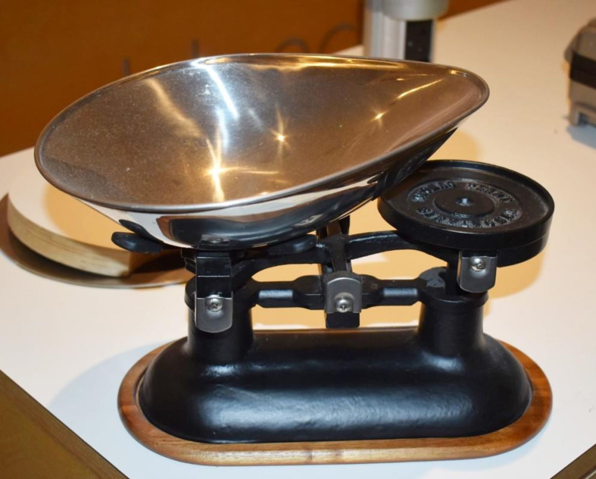 4 x Sets of Thomas Plant Cast Iron Weighing Scales With Bowls and Selection of Weights - CL489 - Loc - Image 3 of 5