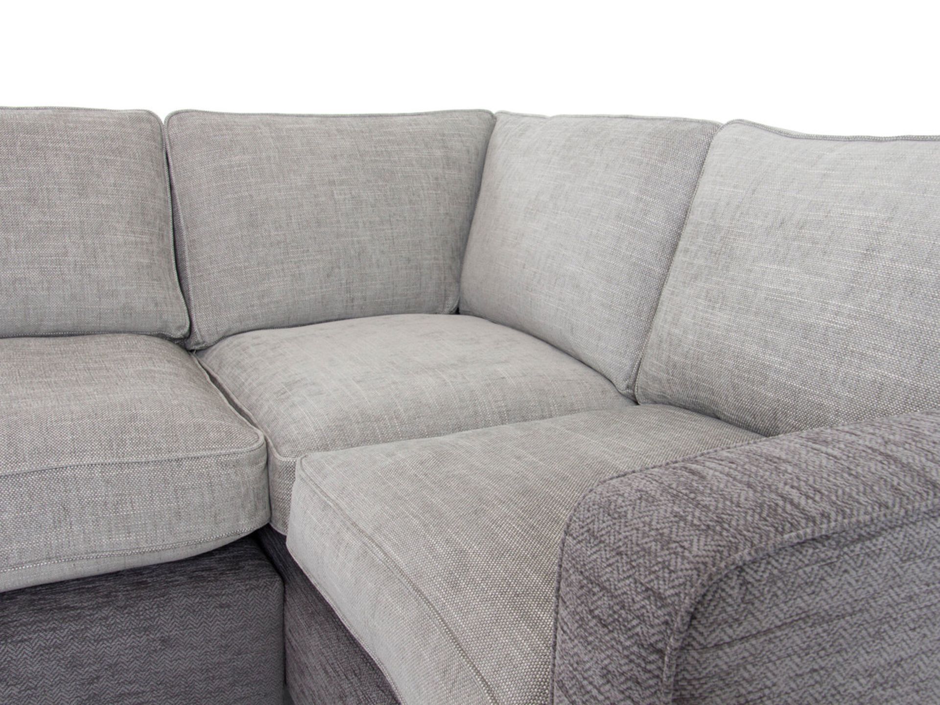 1 x Heyworth Right Hand Corner Sofa With Pewter & Cloud Fabric Upholstery - RRP £2,649! - Image 4 of 6