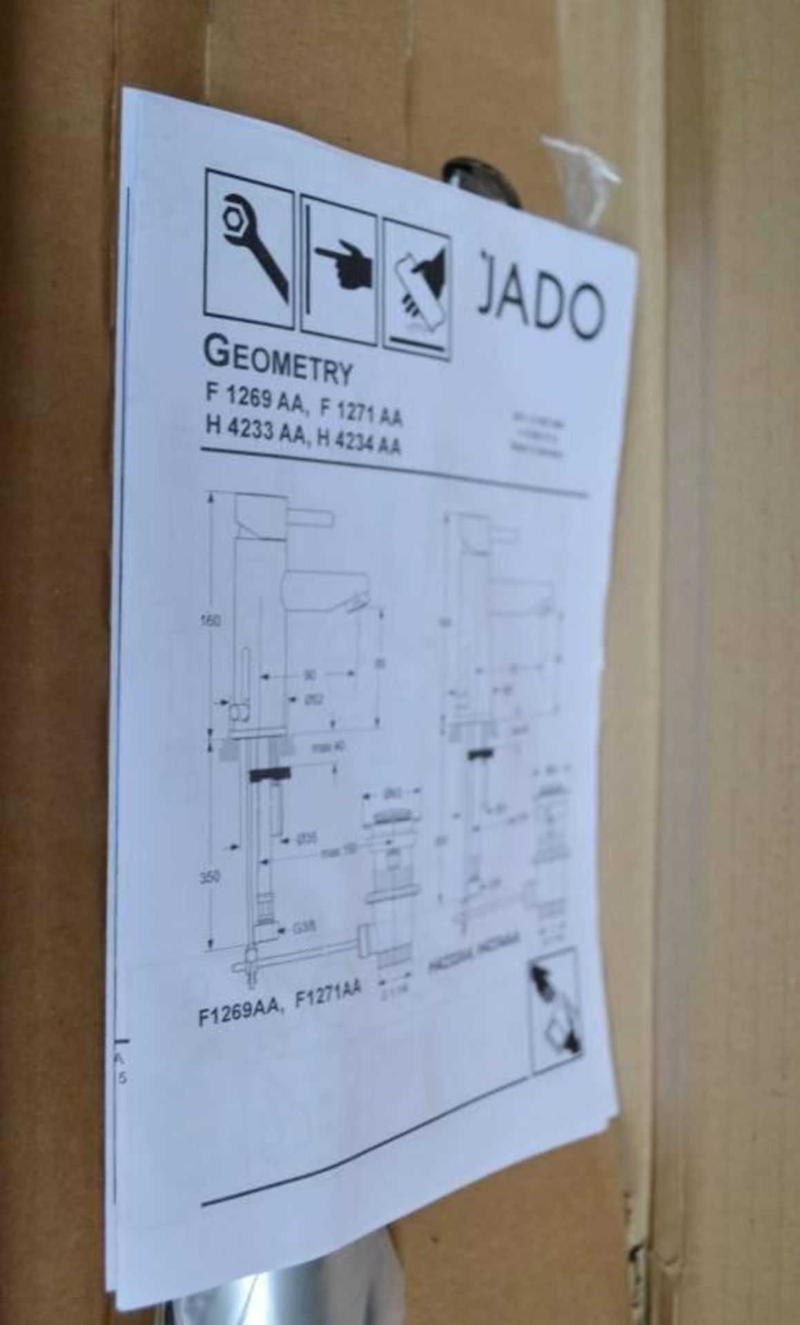 1 x Ideal Standard JADO "Geometry" Single Lever Deck-Mounted Basin Mixer Without Waste Set (F1271AA) - Image 2 of 8
