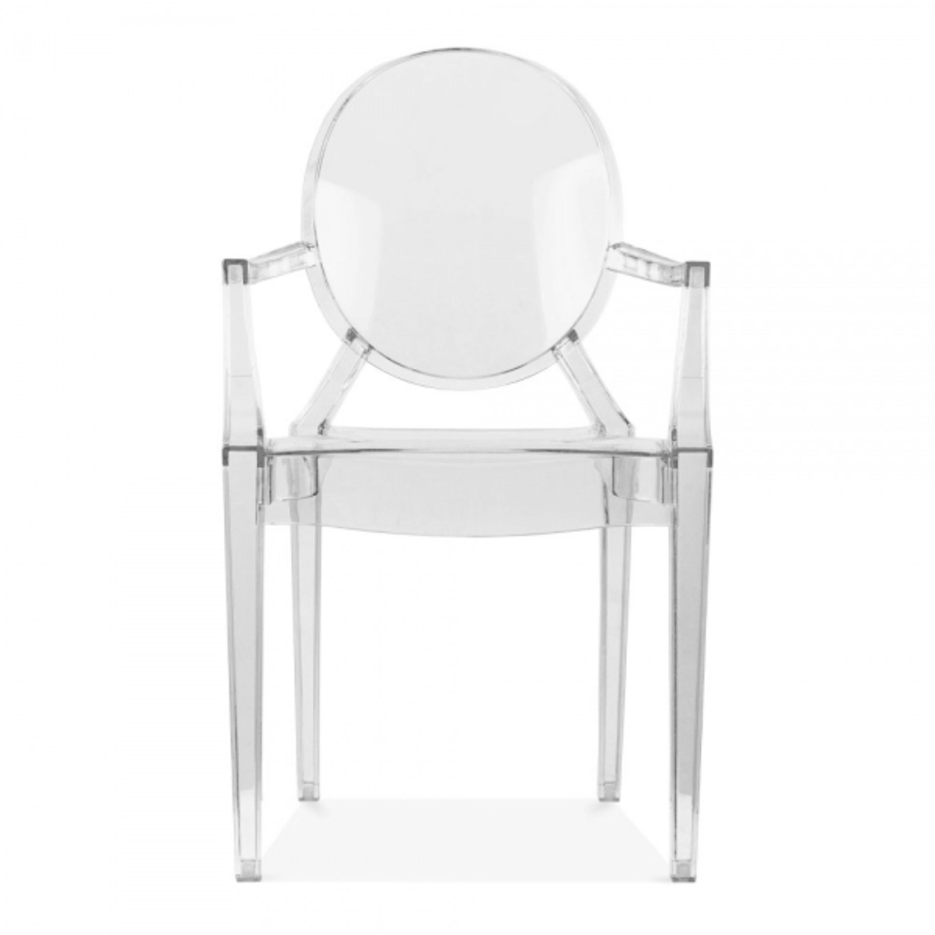 Set of 4 x Chairs Louis Ghost Dining Armchairs - Clear Plastic Dining Chairs in the Style of King - Image 7 of 8