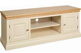 1 x Clement TV Entertainment Unit By Brewers Home - Solid Wood Painted Furniture Finished in Ivory