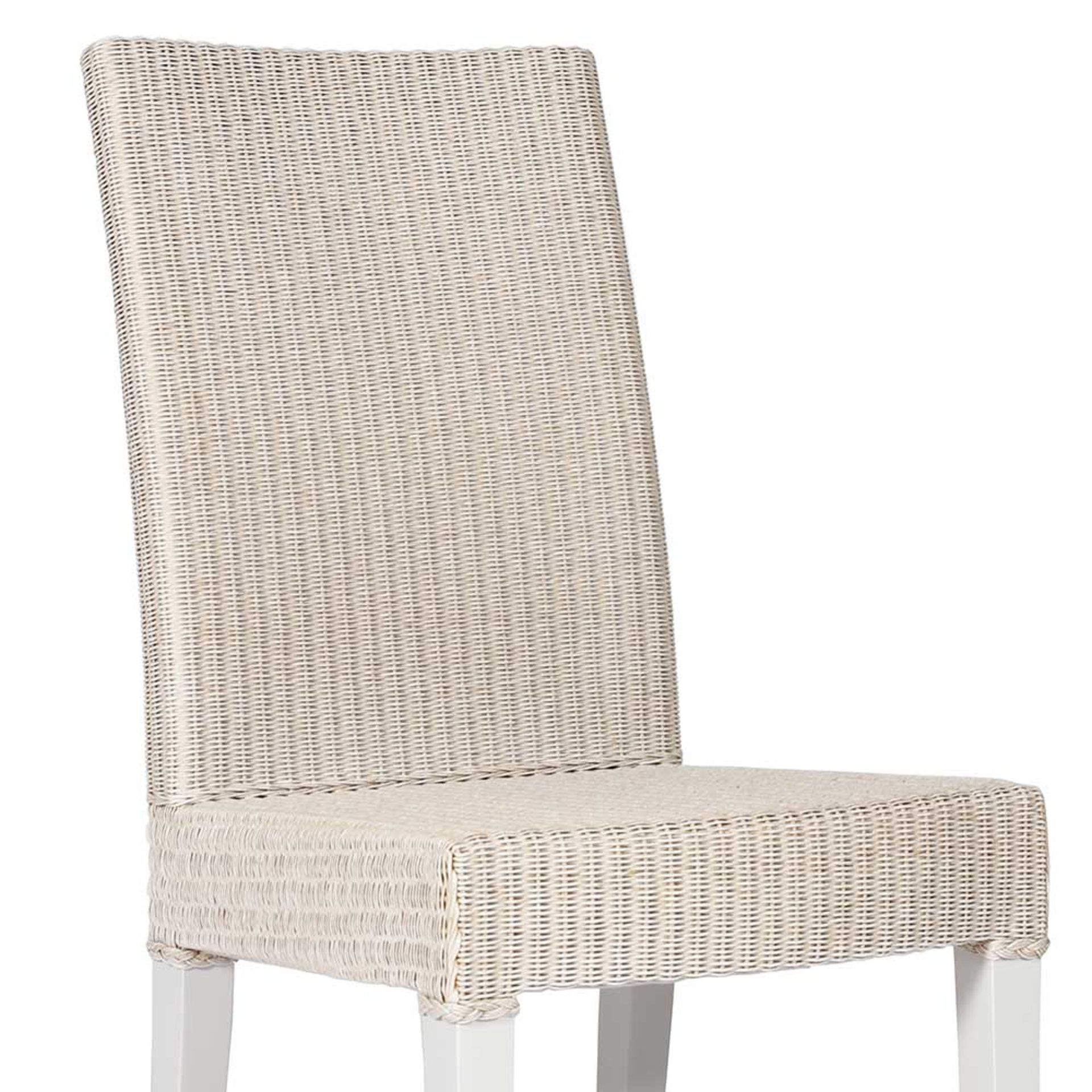 4 x Lina Two Tone Lloyd Loom Woven Dining Chairs - Contemporary Dining Chair Set - RRP £792! - Image 5 of 7
