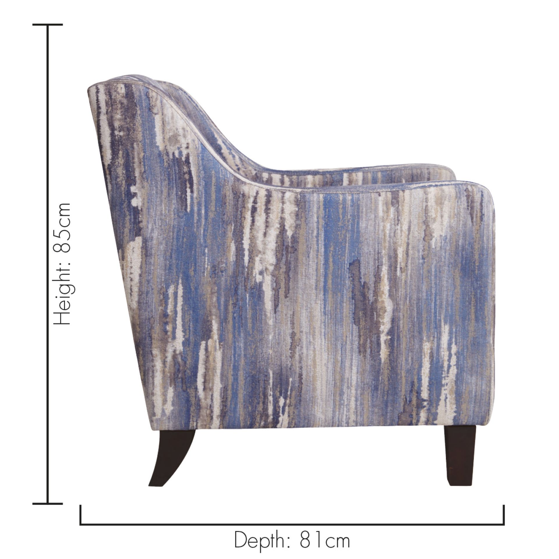 1 x Hampton Armchair by Clarke & Clarke - Latour Indigo Woven Fabric and Dark Wooden Legs - RRP £699 - Image 7 of 8