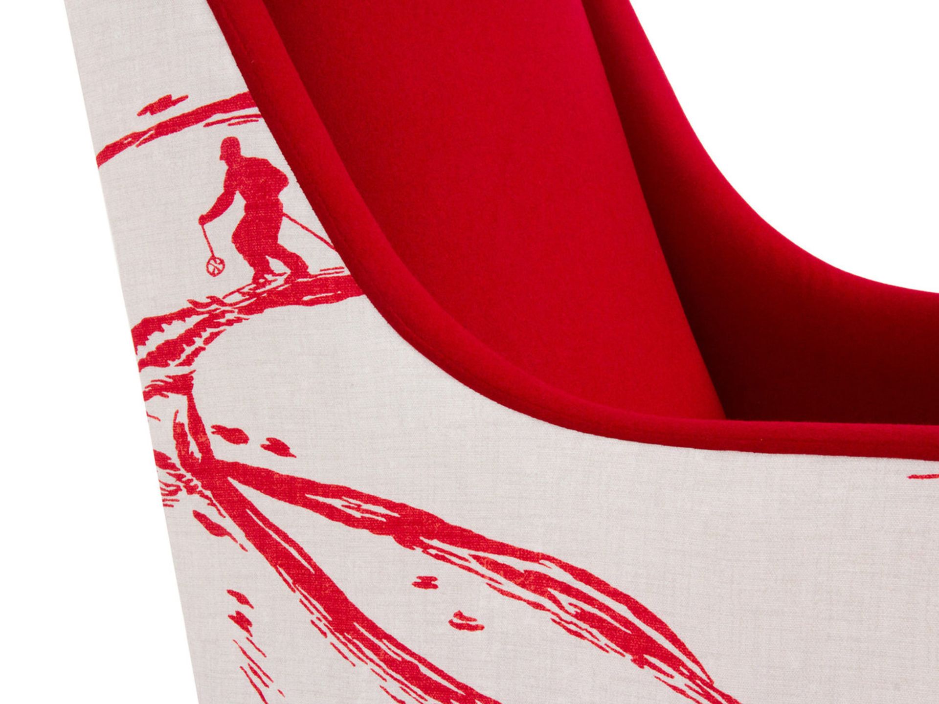 1 x Lauran Armchair Upholstered in Aviemore Skiing Fabric in Red and White - RRP £779! - Image 4 of 7