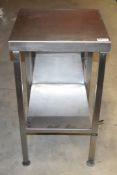 1 x Stainless Steel Prep Table With Undershelf and Back Cover - H80 x W45 x D45 cms - CL999 - Ref