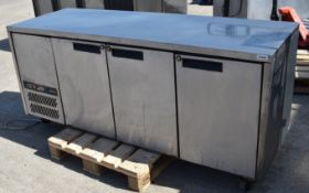 1 x Williams Solid Top Undercounter 3 Door Chiller - Stainless Steel Exterior - Approx Dimensions