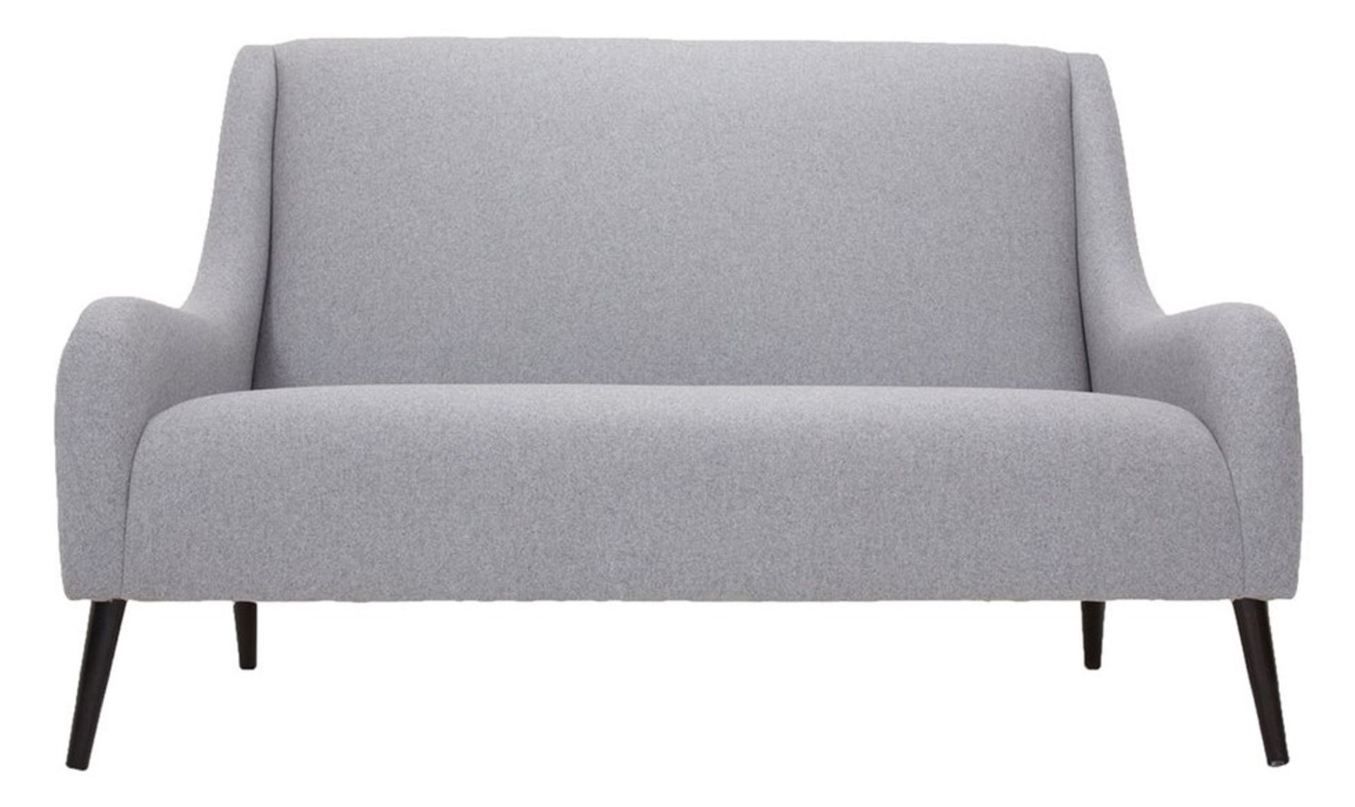 1 x Lauren Wolf Grey Contemporary Sofa - High Back With Sleek Curved Arms, Grey Upholstery and