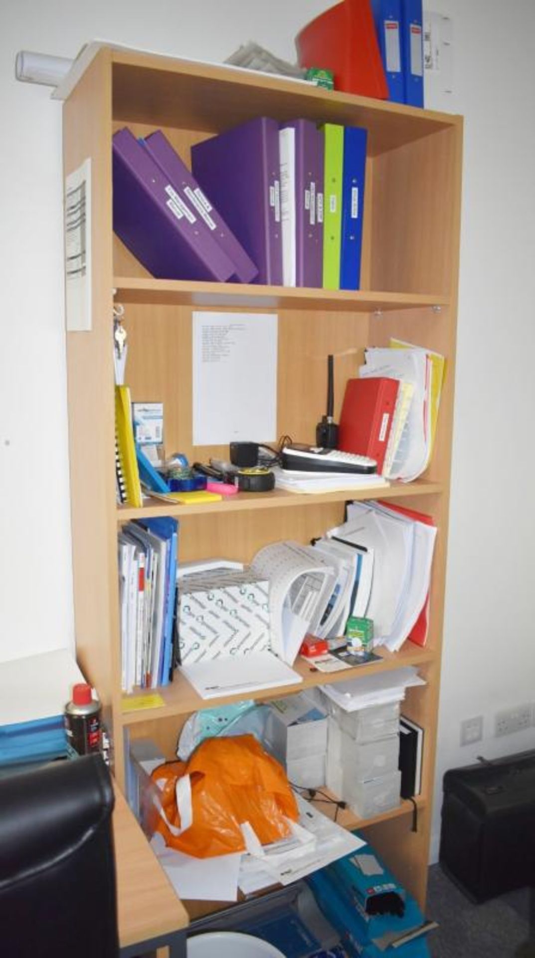 1 x Office Bookcase Finished in Beech - CL489 - Location: Putney, London, SW15 Auction details: