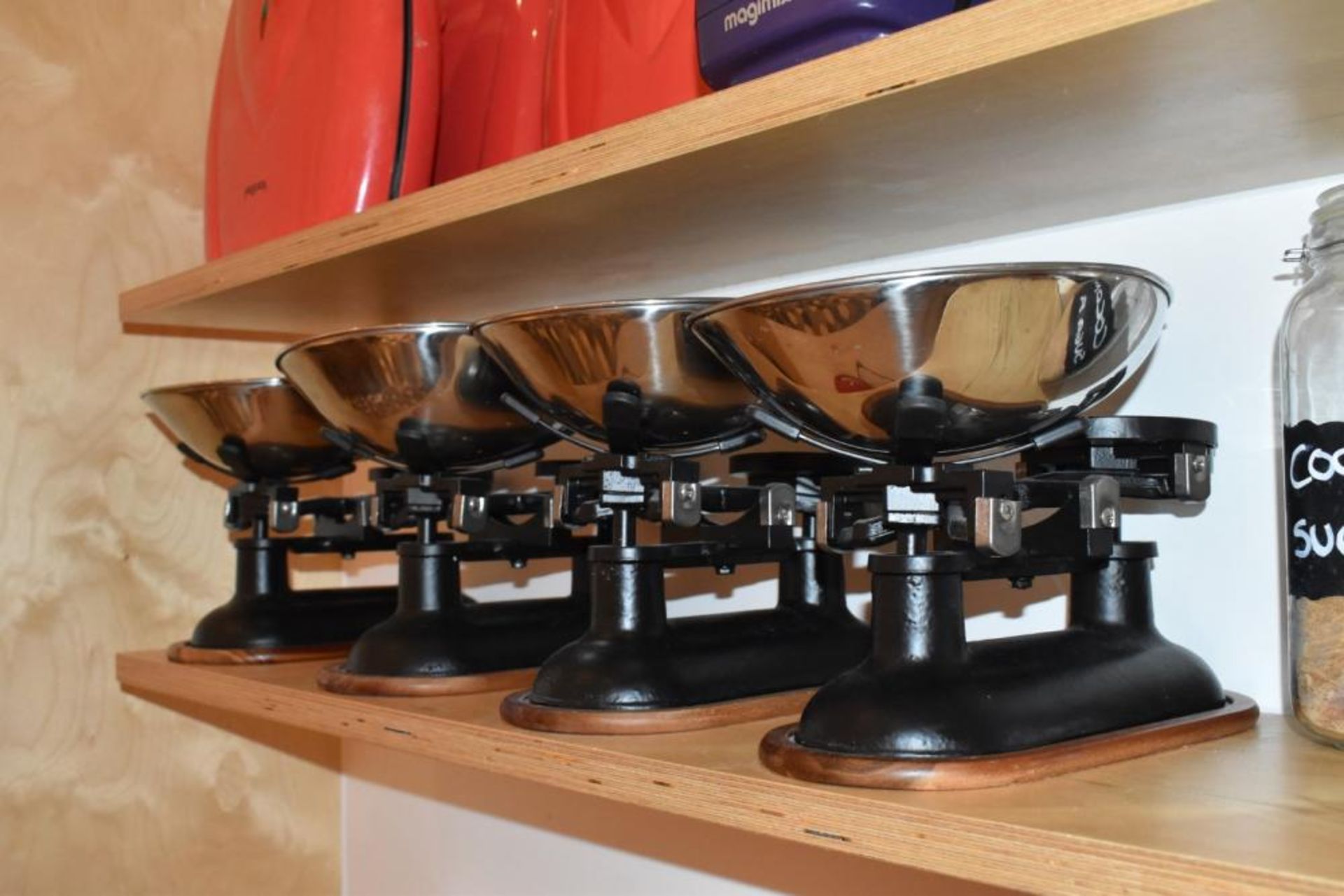 4 x Sets of Thomas Plant Cast Iron Weighing Scales With Bowls and Selection of Weights - CL489 - Loc - Image 2 of 5