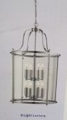 1 x Searchlight Victorian Lanterns 8 Light Ceiling Pendant in Polished Chrome and Clear Glass