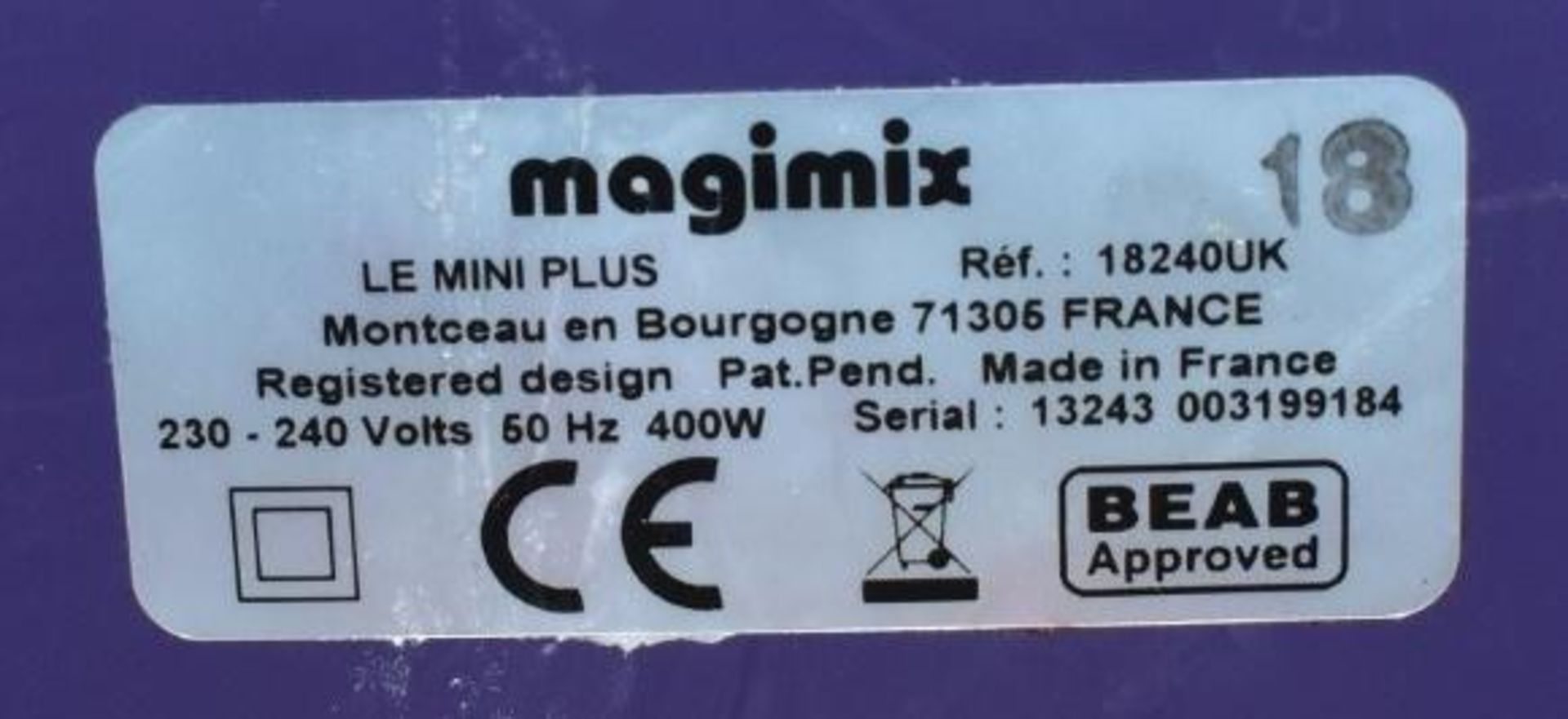 3 x Megamix Mini Plus Food Mixer With Accessories - Model 18240 - CL489 - Location: Putney, - Image 3 of 9