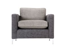 1 x Heyworth Snuggler Chair With Pewter & Cloud Fabric Upholstery - RRP £949!