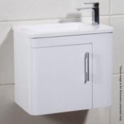 1 x Wall Hung Bathroom Vanity Unit Featuring A Gelcoat Coated Basin And Soft Close Drawers