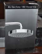 3 x Bathstore XL Techno 180 Shower Head Kits - Brass With Chrome FInish - New and Boxed - CL011 -