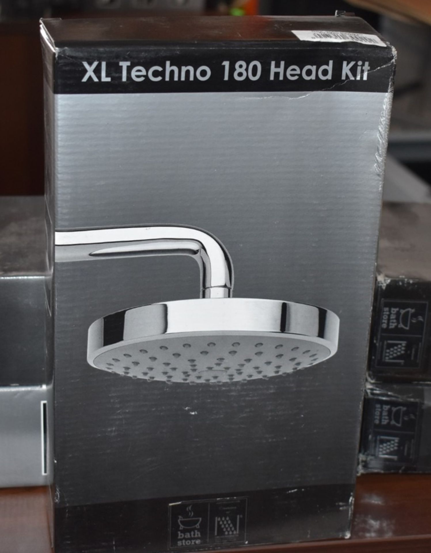 3 x Bathstore XL Techno 180 Shower Head Kits - Brass With Chrome FInish - New and Boxed - CL011 -