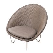 1 x Joe Cocoon Tub Chair by Vincent Shepherd - Nacre Lloyd Loom With Geneva Seat Cushion - RRP £668!