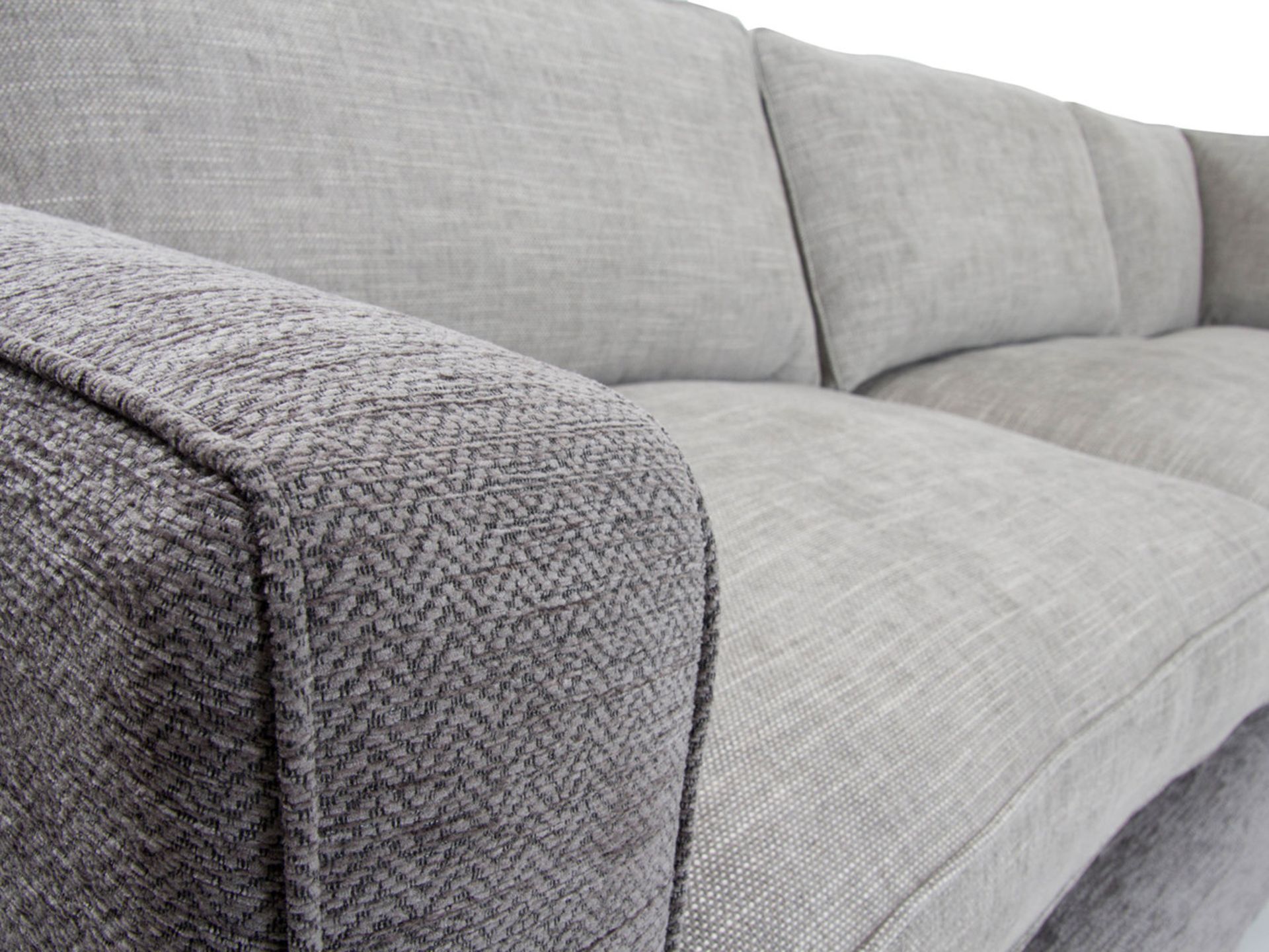 1 x Heyworth Right Hand Corner Sofa With Pewter & Cloud Fabric Upholstery - RRP £2,649! - Image 3 of 6