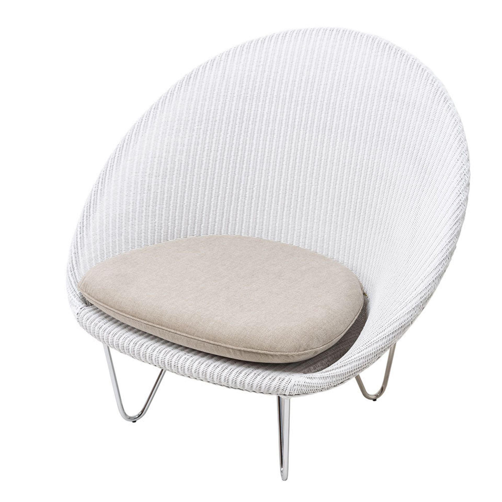 1 x Joe Cocoon Tub Chair by Vincent Shepherd - Snow Lloyd Loom With Geneva Seat Cushion - RRP £668! - Image 6 of 6