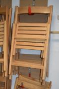 14 x Wooden Folding Chairs - CL489 - Location: Putney, London, SW15