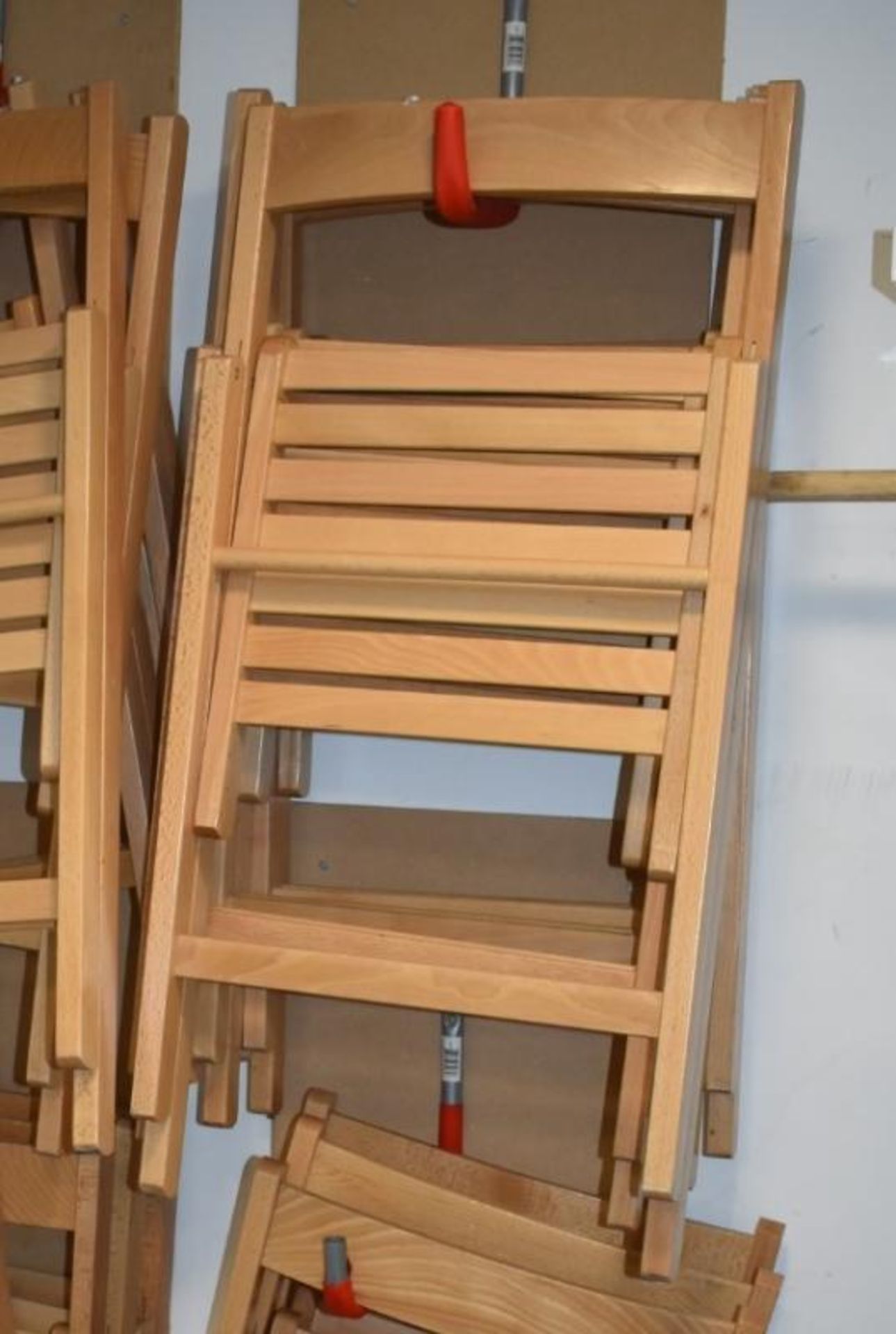 14 x Wooden Folding Chairs - CL489 - Location: Putney, London, SW15