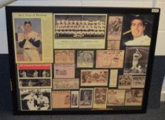 1 x Framed Nostalgic Baseball Montage - Recently Removed From A Popular Theme Restaurant -