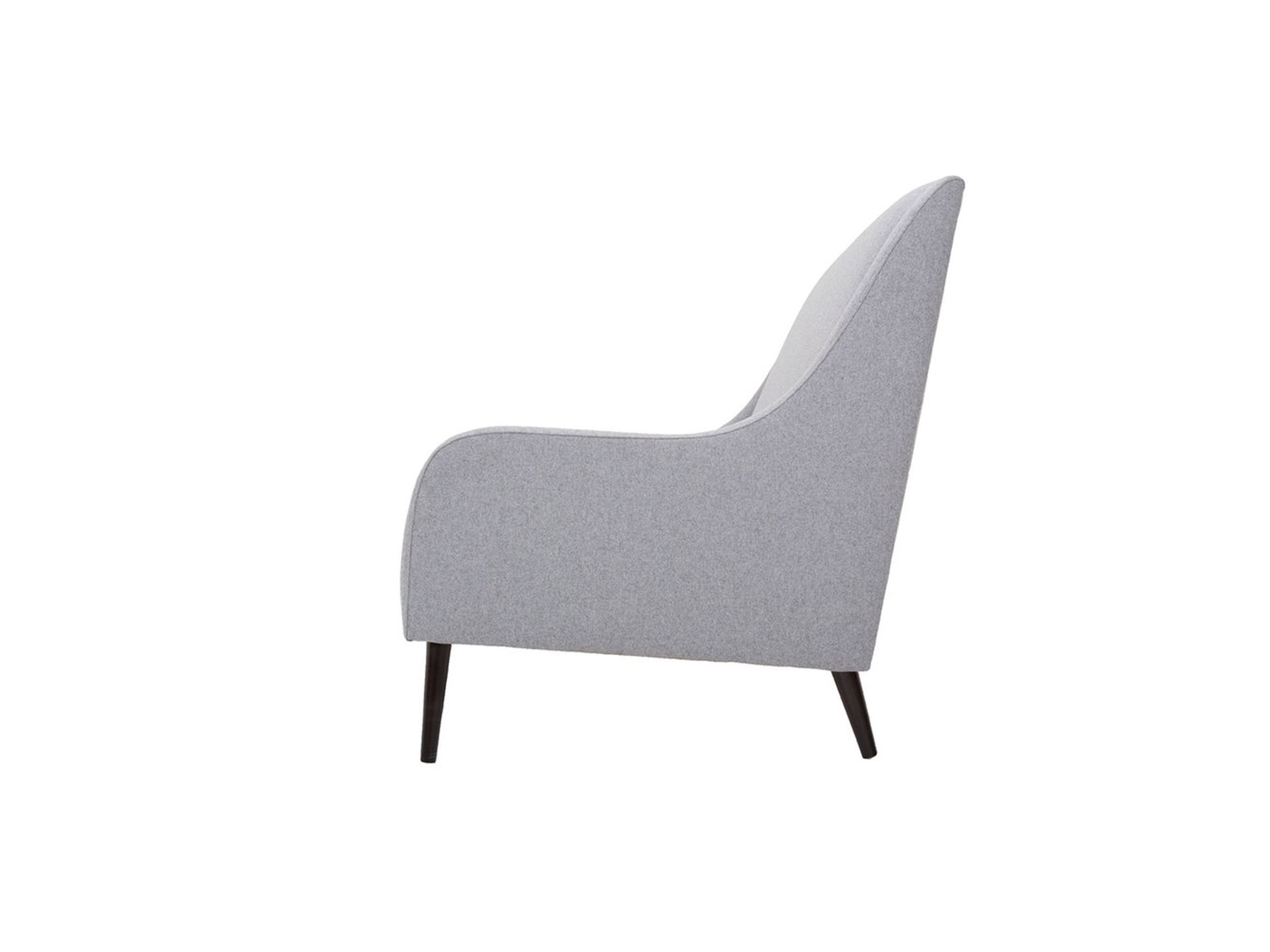 1 x Lauren Wolf Grey Contemporary Sofa - High Back With Sleek Curved Arms, Grey Upholstery and - Image 6 of 8