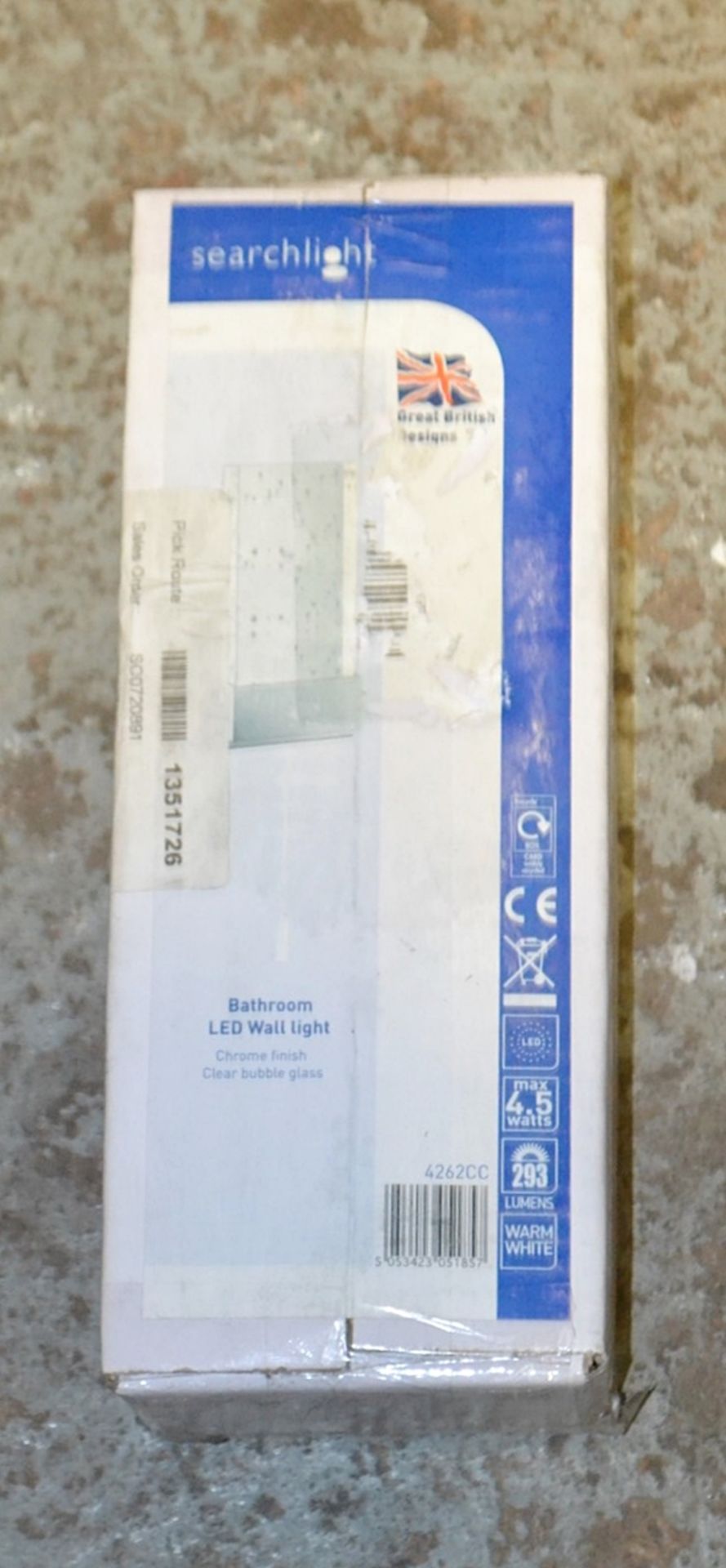 1 x Searchlight LED Bathroom Wall Light - Brand New and Boxed - 4262CC - Ref: P - CL323 - Location: - Image 2 of 3