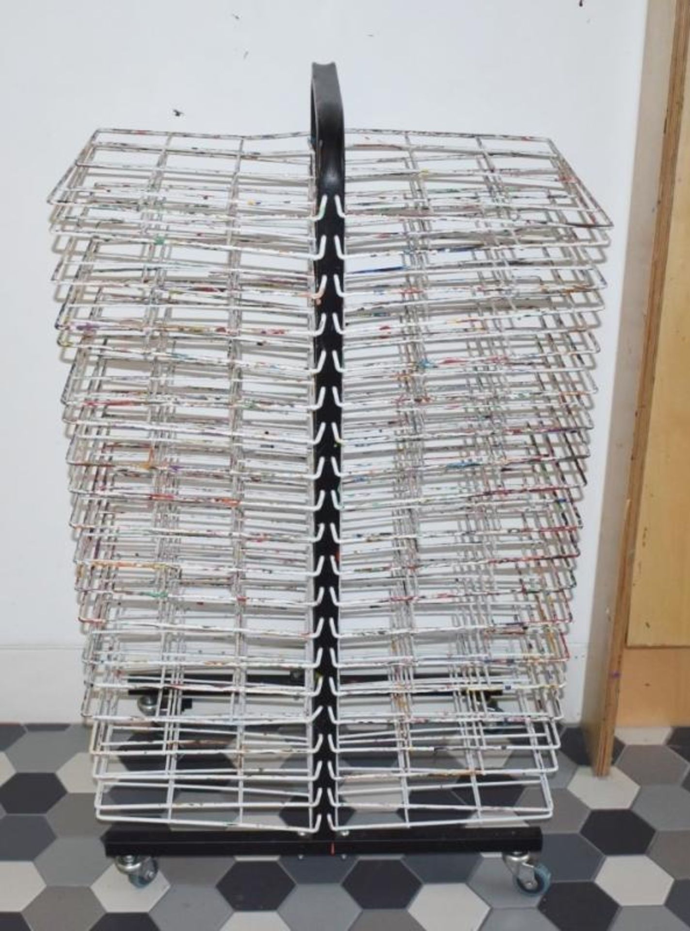 1 x Mobile Art Room Drying Rack - Twenty Tier Double Sided With 40 Sheet Capacity - Ref KP110 - CL48