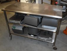 1 x Stainless Steel Prep Table With Undershelves - Suitable For Commercial Kitchens - H87 x W120 x