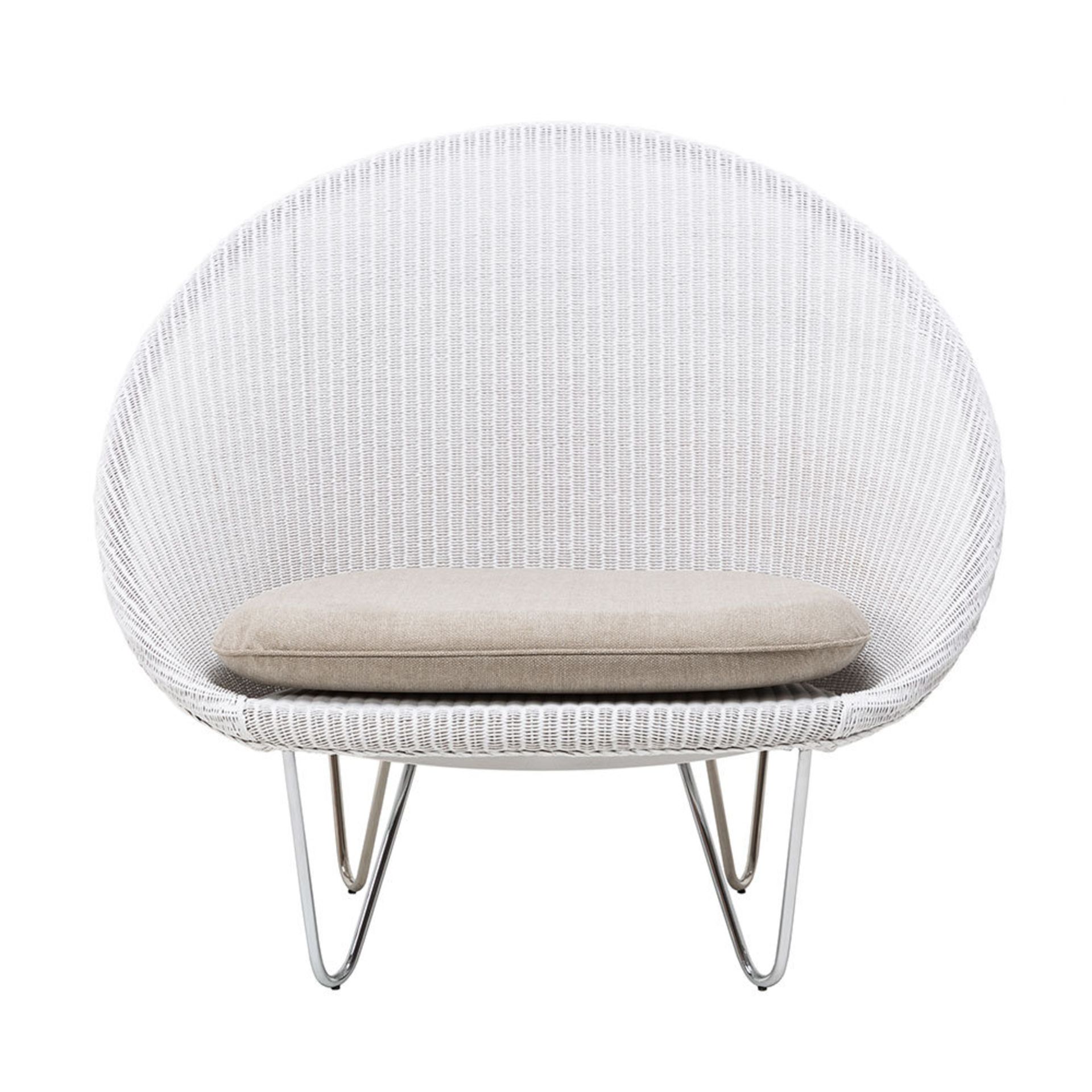 1 x Joe Cocoon Tub Chair by Vincent Shepherd - Snow Lloyd Loom With Geneva Seat Cushion - RRP £668! - Image 4 of 6