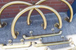 8 x Assorted Brass Foot Rests - Various Lengths, Mostly 80cm Across - Ref: Ma437 - CL999 - Location: