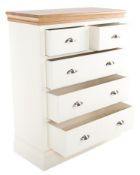 1 x Clement 3+2 Chest of Bedroom Drawers By Brewers Home - Solid Wood Painted Furniture Finished