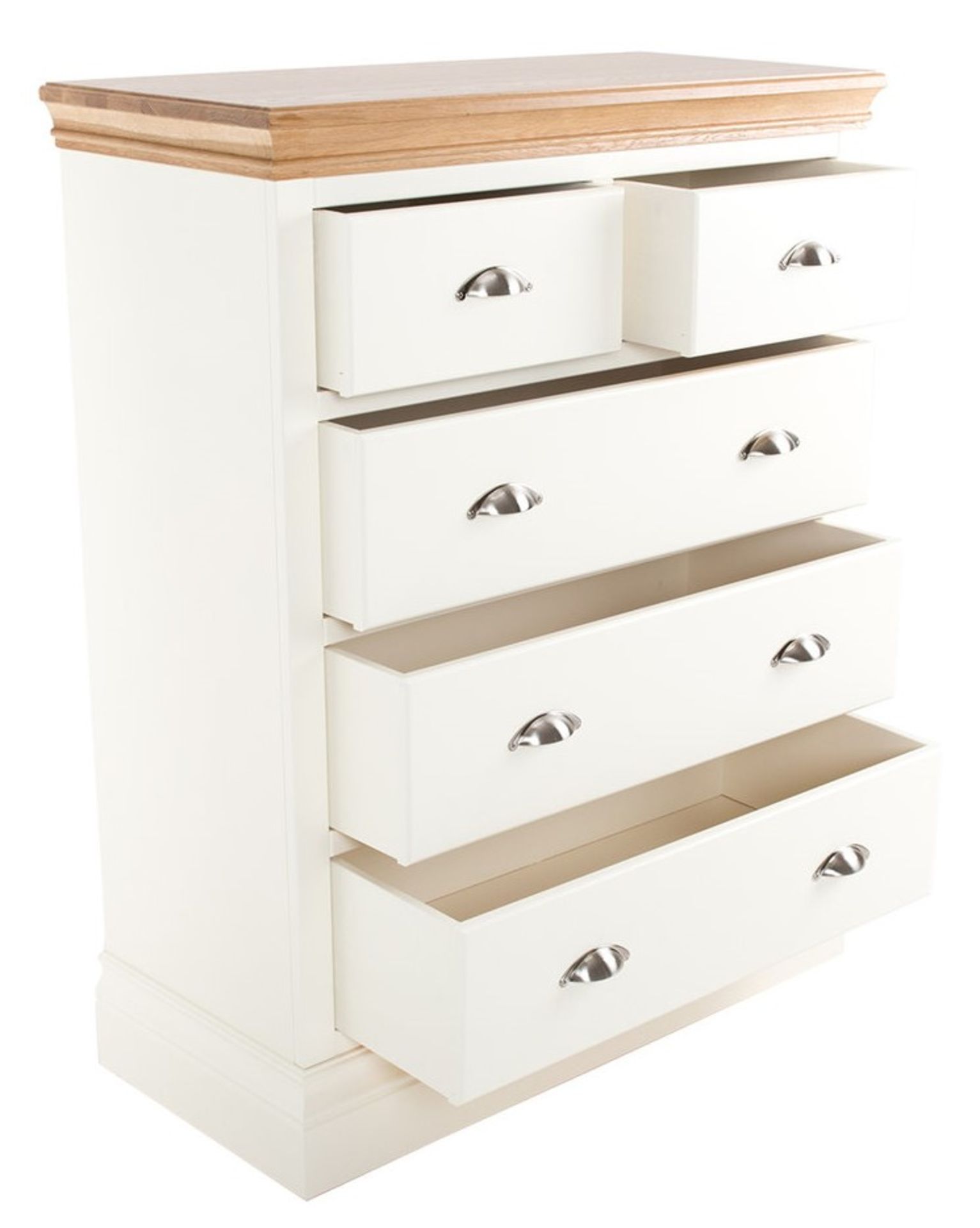 1 x Clement 3+2 Chest of Bedroom Drawers By Brewers Home - Solid Wood Painted Furniture Finished