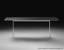 1 x FLEXFORM 'Cestone' Italian Made Designer Slot-In Sidetable In Dove Grey & Chrome - RRP £1,573