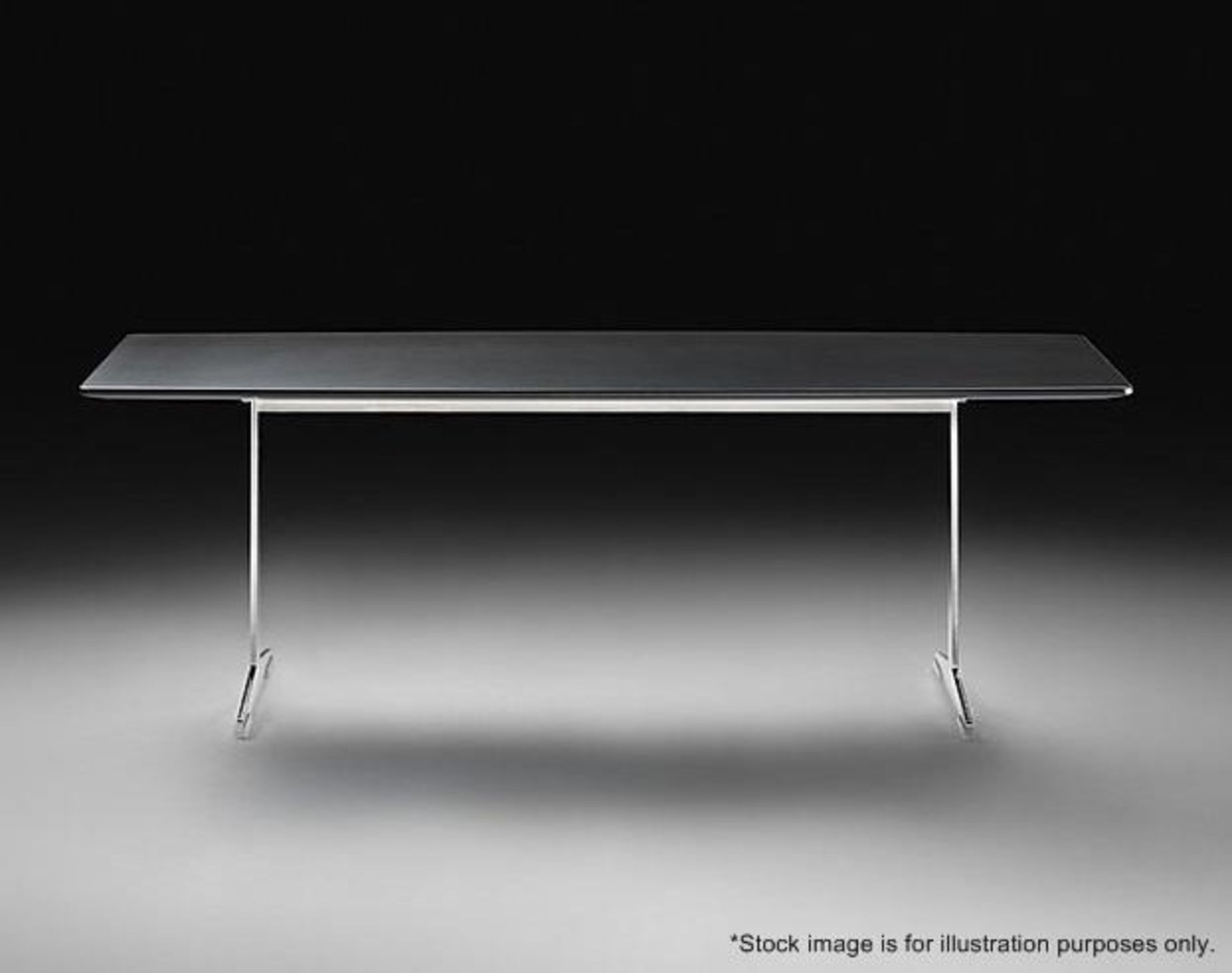 1 x FLEXFORM 'Cestone' Italian Made Designer Slot-In Sidetable In Dove Grey & Chrome - RRP £1,573