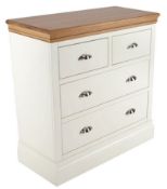1 x Clement 2+2 Chest of Bedroom Drawers By Brewers Home - Solid Wood Painted Furniture Finished