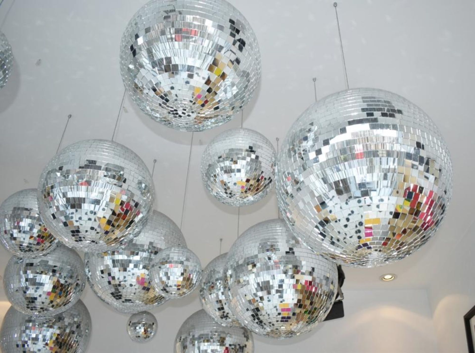 5 x Disco Mirror Glitter Balls - Ceiling Mounted - Will Include Various Sizes From Small to Large - - Image 2 of 4