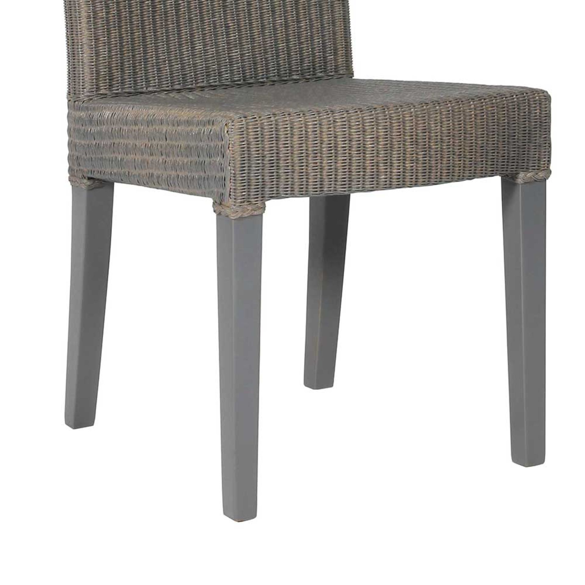 4 x Lina Two Tone Lloyd Loom Woven Dining Chairs - Contemporary Dining Chair Set - RRP £792! - Image 6 of 7