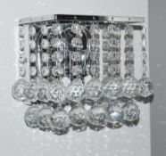 2 x 'Hanna' Wall Chandelier's With Crystal Balls - Ex Display Stock - CL298 - Ref: J331, J332 - Loca